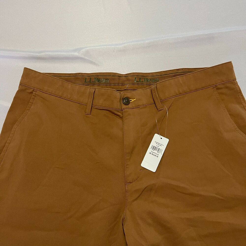 L.L.Bean Men's Comfort Stretch Standard Fit Chino Khakis 38x34 New Tags - Picture 2 of 11